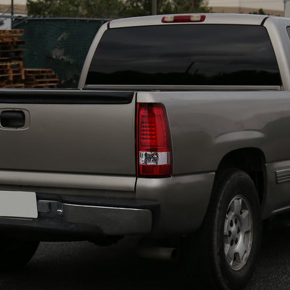Ronnin - Compatible con Chevy Silverado GMC Sierra 1500 2500 3500 HD Classic 1999-2007 Mejoras Luces Traseras con Tubo LED Integrado Freno y Direccionales Par | Rojo
