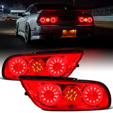 Ronnin - Fits 1991-1998 Nissan 180SX RPS13 240SX S13 S14  Full LED Tail Lights Assembly JDM Style Replacement Pair | Red
