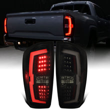 Ronnin - Fits 2016-2022 Toyota Tacoma Pickup LED Tail Lights Integrated Brake and Turn Signal Lamps Assembly Pair | Black Smoke