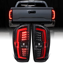 Ronnin - Fits 2016-2022 Toyota Tacoma Pickup LED Tail Lights Integrated Brake and Turn Signal Lamps Assembly Pair | Glossy Black