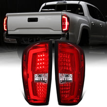 Ronnin - Fits 2016-2022 Toyota Tacoma Pickup LED Tail Lights Integrated Brake and Turn Signal Lamps Assembly Pair | Red