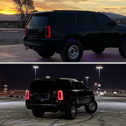 Ronnin - Compatible con Chevy Tahoe Suburban 2015-2020 Mejora de Luces Traseras LED de Reemplazo Par | Negro Ahumado
