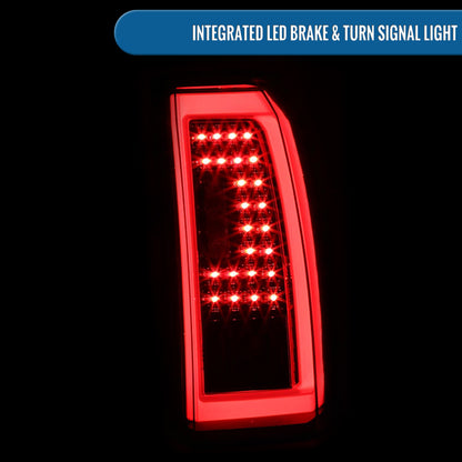 Ronnin - Compatible con Chevy Tahoe Suburban 2015-2020 Par de conjuntos de luces traseras LED de repuesto mejoradas | Negro brillante