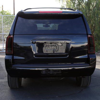 Ronnin - Compatible con Chevy Tahoe Suburban 2015-2020 Par de conjuntos de luces traseras LED de repuesto mejoradas | Negro brillante