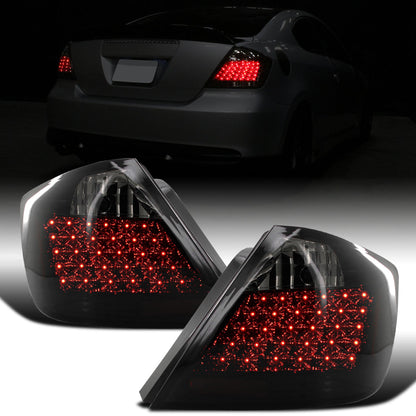 Ronnin - Compatible con Scion tC 2004-2010 Par de luces traseras LED integradas con señal de giro y freno de repuesto mejoradas | Negro ahumado