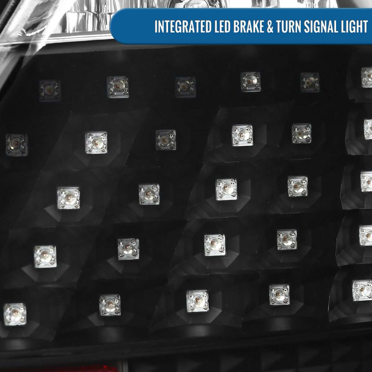 Ronnin - Compatible con Scion tC 2004-2010 Par de luces traseras LED integradas de freno y direccionales de repuesto mejoradas | Negro