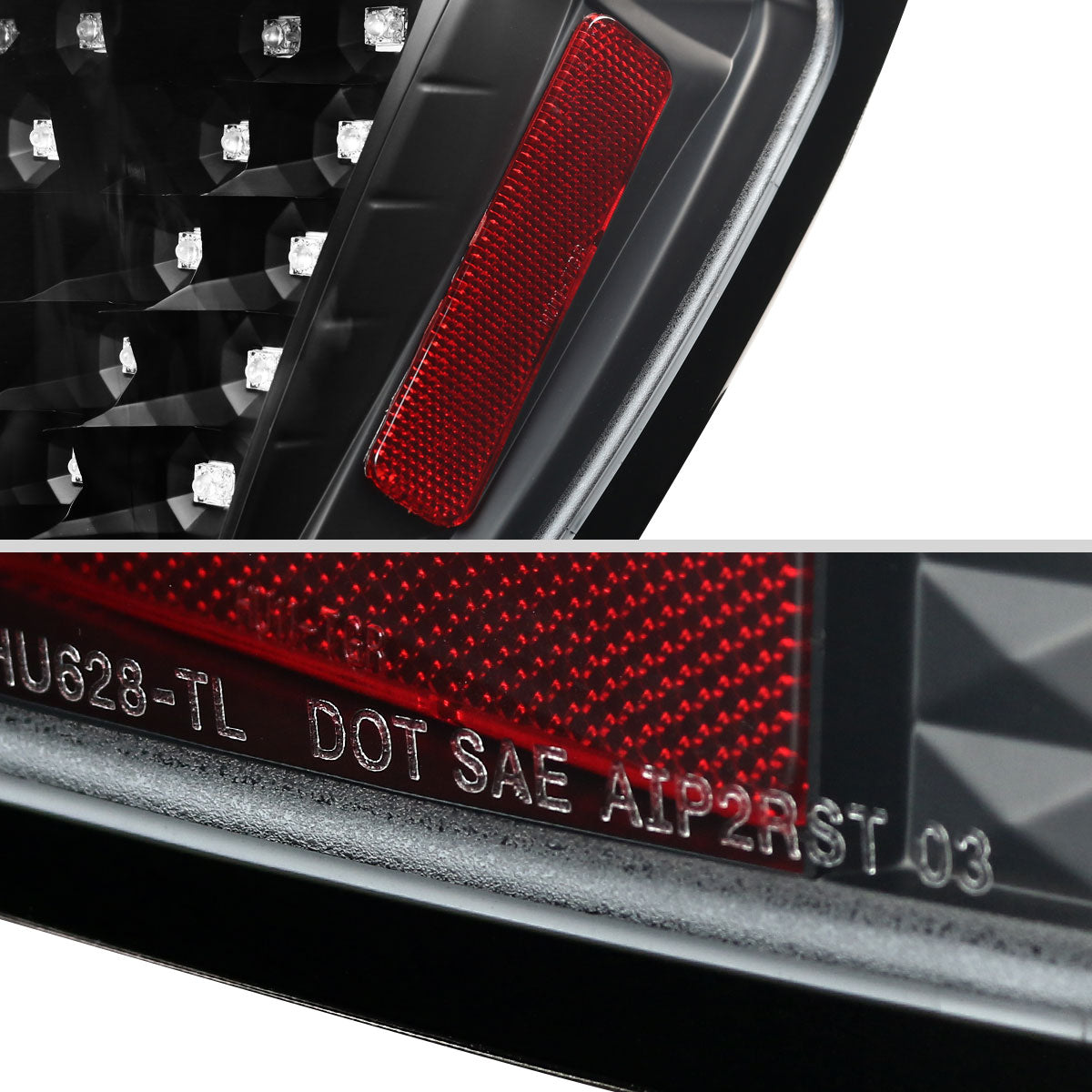 Ronnin - Compatible con Scion tC 2004-2010 Par de luces traseras LED integradas de freno y direccionales de repuesto mejoradas | Negro