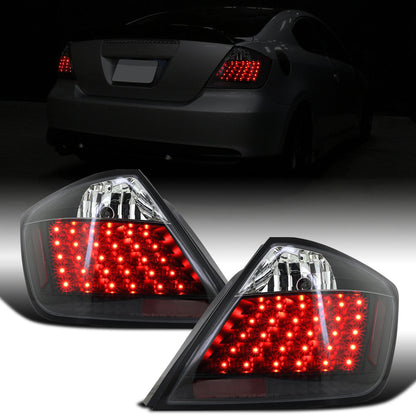 Ronnin - Compatible con Scion tC 2004-2010 Par de luces traseras LED integradas de freno y direccionales de repuesto mejoradas | Negro