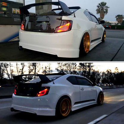 Ronnin - Se adapta a 2011-2013 Scion tC Par de luces traseras LED de tubo de repuesto | Ahumado