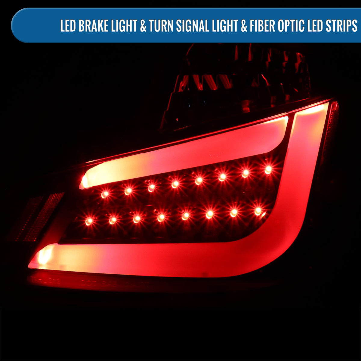 Ronnin - Fits 2011-2013 Scion tC Upgrade Replacement LED Tube Tail Lights Assembly Pair | Black
