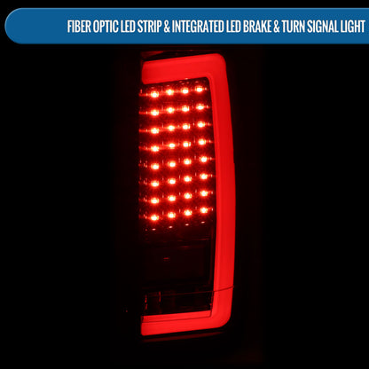 Ronnin - Compatible con Nissan Titan 2004-2015, luces traseras LED con tubo integrado, intermitentes y luces de freno, par | Negro Ahumado