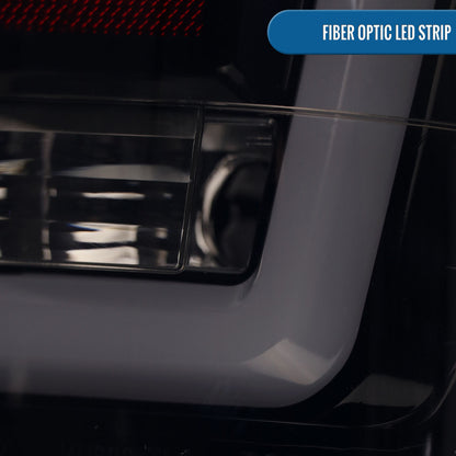 Ronnin - Compatible con Nissan Titan 2004-2015, luces traseras LED con tubo integrado, intermitentes y luces de freno, par | Negro Ahumado
