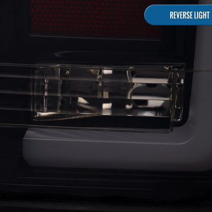 Ronnin - Compatible con Nissan Titan 2004-2015, luces traseras LED con tubo integrado, intermitentes y luces de freno, par | Negro Ahumado