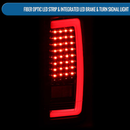 2004-2015 Nissan Titan LED Tube Integrated Brake and Turn Signals Tail Lights Assembly Pair | Gloss Black