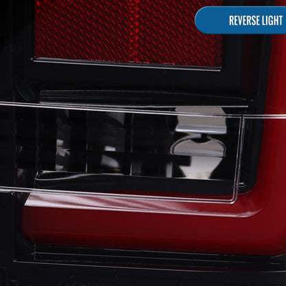 2004-2015 Nissan Titan LED Tube Integrated Brake and Turn Signals Tail Lights Assembly Pair | Gloss Black