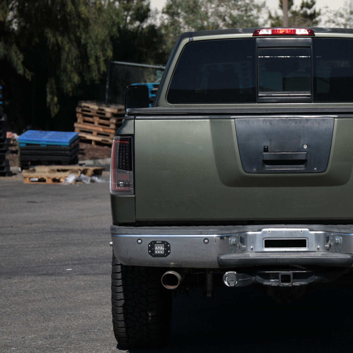 2004-2015 Nissan Titan LED Tube Integrated Brake and Turn Signals Tail Lights Assembly Pair | Gloss Black