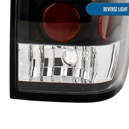 Ronnin - Fits 2004-2015 Nissan Titan First Gen Pickup Truck LED Integrated Brake and Turn Signals Tail Lights Assembly Replacement Pair | Black