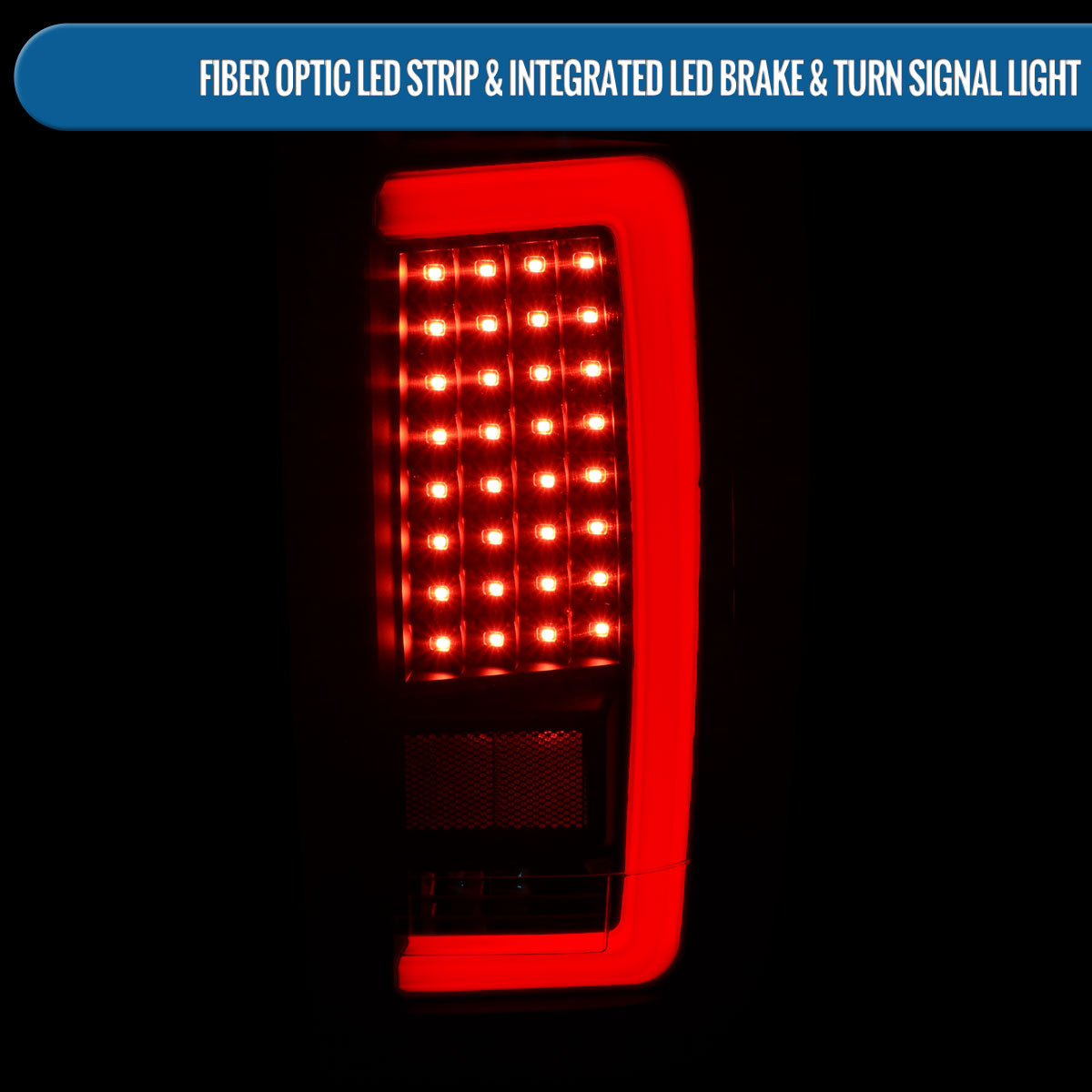 Ronnin - Se adapta a Nissan Titan 2004-2015 Luces traseras con tubo LED, freno integrado y direccionales, par | Negro