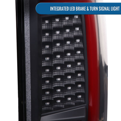 Ronnin - Se adapta a Nissan Titan 2004-2015 Luces traseras con tubo LED, freno integrado y direccionales, par | Negro