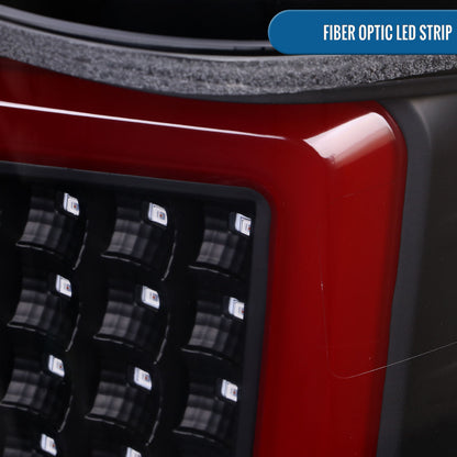 Ronnin - Se adapta a Nissan Titan 2004-2015 Luces traseras con tubo LED, freno integrado y direccionales, par | Negro