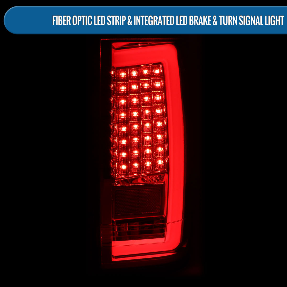 Ronnin - Se adapta a Nissan Titan 2004-2015 Luces traseras con tubo LED, señales de freno e intermitentes integradas, par | Rojo