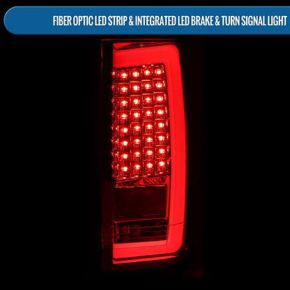 Ronnin - Se adapta a Nissan Titan 2004-2015 Luces traseras con tubo LED, señales de freno e intermitentes integradas, par | Rojo