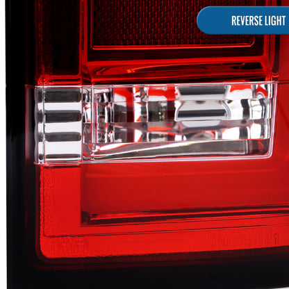 Ronnin - Se adapta a Nissan Titan 2004-2015 Luces traseras con tubo LED, señales de freno e intermitentes integradas, par | Rojo