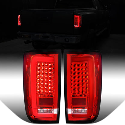 Ronnin - Se adapta a Nissan Titan 2004-2015 Luces traseras con tubo LED, señales de freno e intermitentes integradas, par | Rojo
