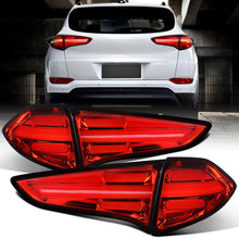 Ronnin - Fits 2016-2018 Hyundai Tucson Full LED Tail Lights Assembly Upgrade Direct Replacement Pair | Red