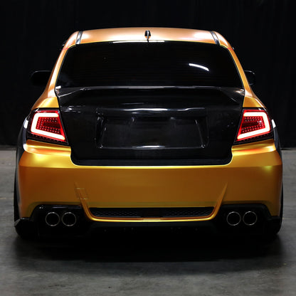 Ronnin - Compatible con Subaru Impreza WRX STI 2008-2014, faros traseros LED completos de actualización US Spec con intermitentes secuenciales, par | Negro | Tubo blanco