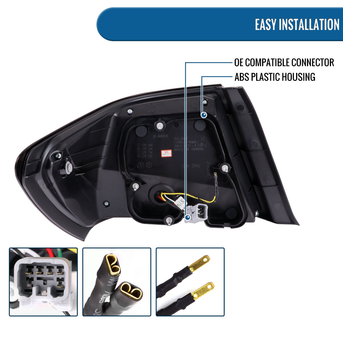 Ronnin - Compatible con Subaru Impreza WRX STI 2008-2014, faros traseros LED completos de actualización US Spec con intermitentes secuenciales, par | Negro | Tubo blanco