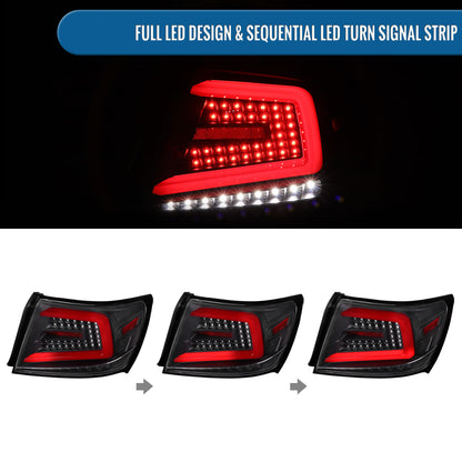 Ronnin - Compatible con Subaru Impreza WRX STI 2008-2014, faros traseros LED completos de actualización con intermitentes secuenciales, par | Negro