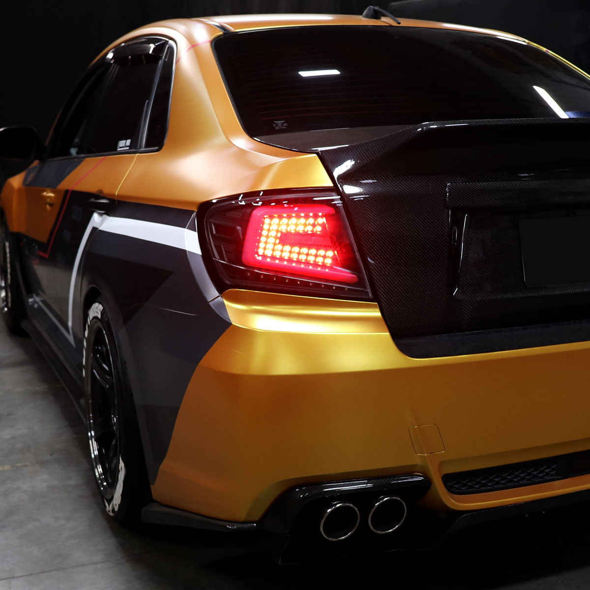 Ronnin - Compatible con Subaru Impreza WRX STI 2008-2014, faros traseros LED completos de actualización con intermitentes secuenciales, par | Negro
