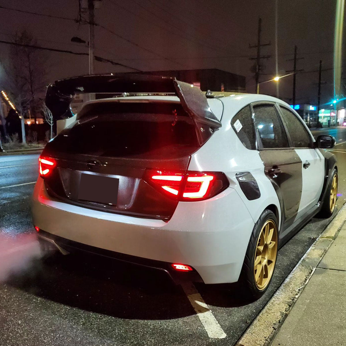 Ronnin - Compatible con Subaru Impreza Special Edition 2008-2014, luces traseras LED completas de actualización con intermitentes secuenciales, par | Negro Ahumado