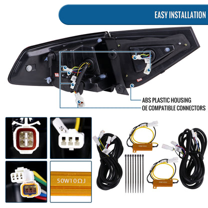 Ronnin - Compatible con Subaru Impreza Special Edition 2008-2014, luces traseras LED completas de actualización con intermitentes secuenciales, par | Negro Ahumado
