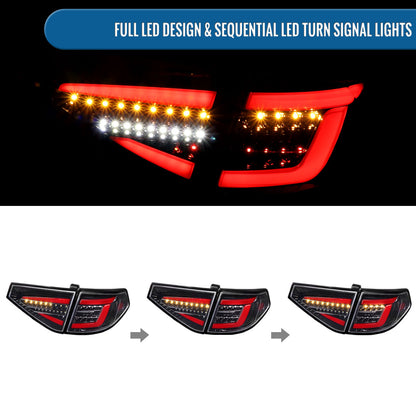 Ronnin - Se adapta a Subaru Impreza Special Edition 2008-2014, luces traseras LED completas mejoradas, montaje de señales de giro secuenciales, par | Negro brillante