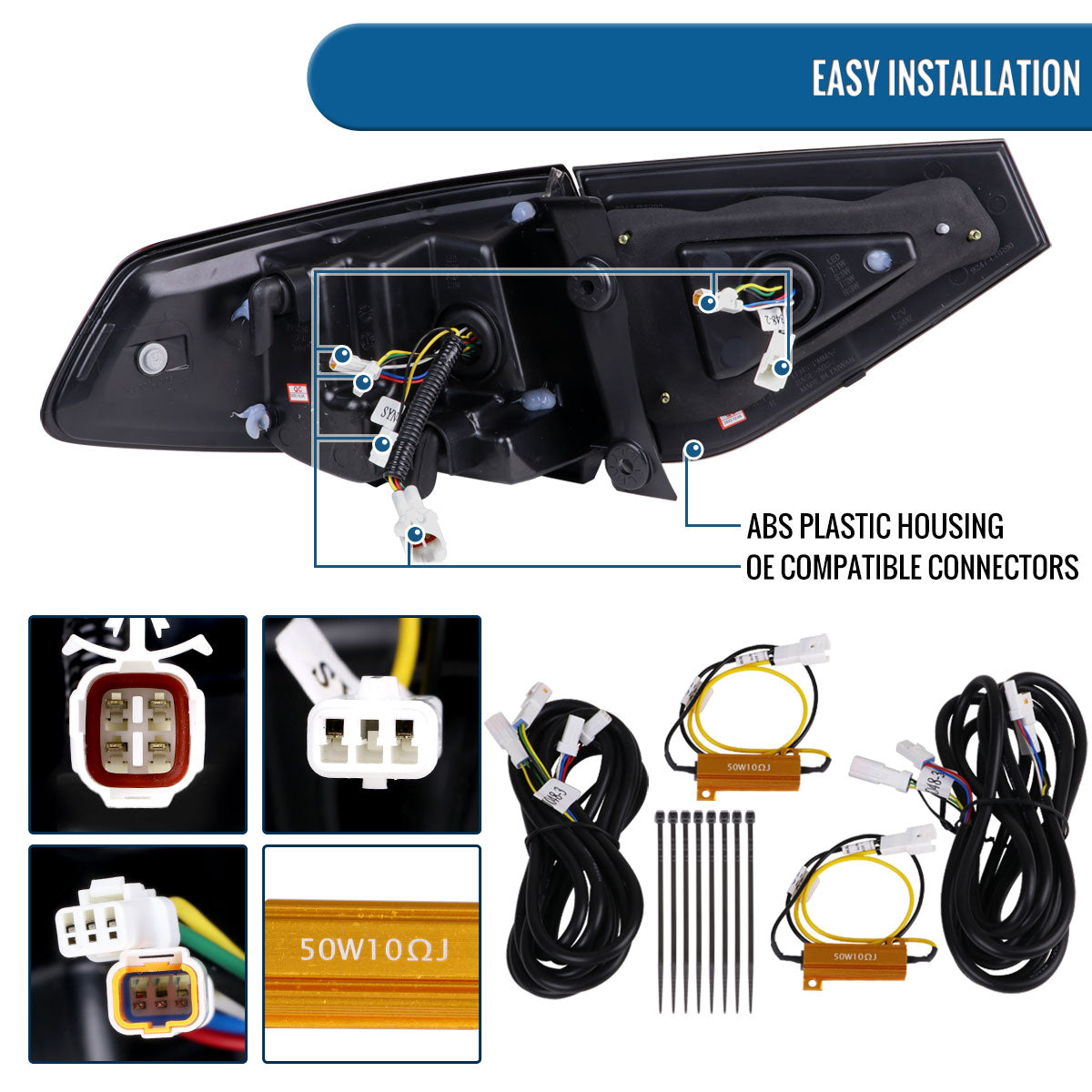 Ronnin - Se adapta a Subaru Impreza Special Edition 2008-2014, luces traseras LED completas mejoradas, montaje de señales de giro secuenciales, par | Negro brillante