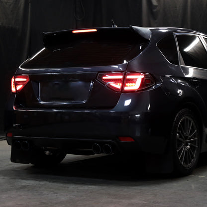 Ronnin - Se adapta a Subaru Impreza Edición Especial 2008-2014, Luces Traseras LED Completas de Actualización, Par de Ensamblaje con Luces Direccionales Secuenciales | Negro | Tubo Blanco