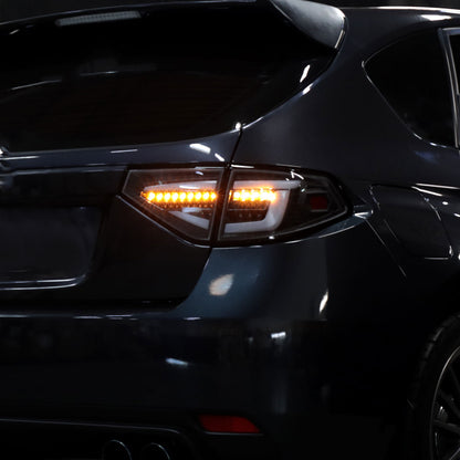 Ronnin - Se adapta a Subaru Impreza Edición Especial 2008-2014, Luces Traseras LED Completas de Actualización, Par de Ensamblaje con Luces Direccionales Secuenciales | Negro | Tubo Blanco