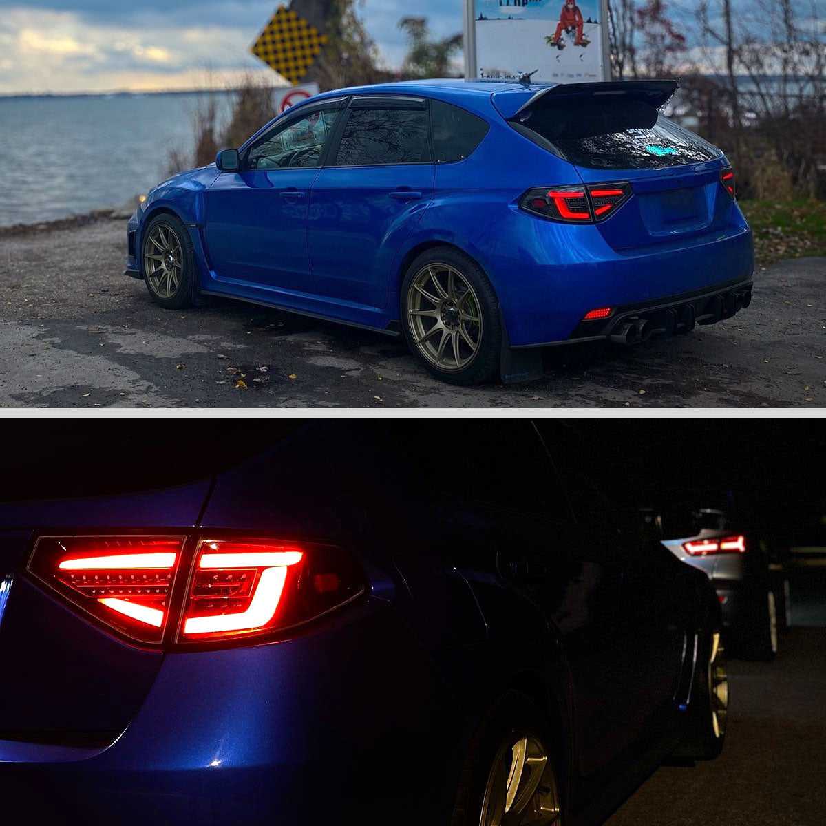 Ronnin - Se adapta a Subaru Impreza 2008-2014 Edición Especial Mejora de Conjunto Completo de Luces Traseras LED con Intermitentes Secuenciales | Negro