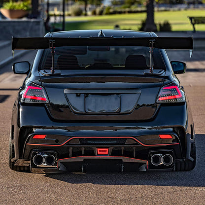 Ronnin - Fits 2015-2021 Subaru WRX US Spec Upgrade Sequential Turn Signals Full LED Tail Lights Assembly Pair | Gloss Black