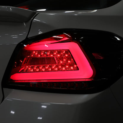 Ronnin - Fits 2015-2021 Subaru WRX US Spec Upgrade Sequential Turn Signals Full LED Tail Lights Assembly Pair | Smoke
