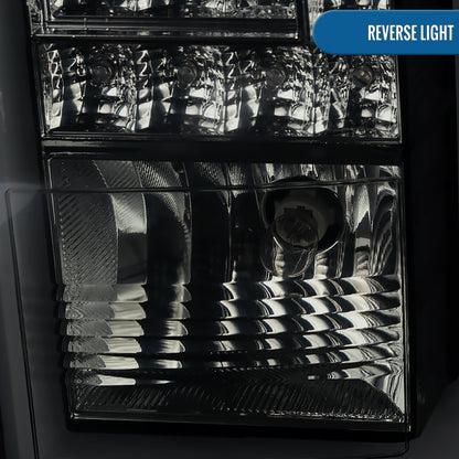 Ronnin - Compatible con GMC Yukon XL Denali 2015-2020, intermitentes y luces de freno LED integrados, conjunto de luces traseras de tubo (par) | Negro Ahumado