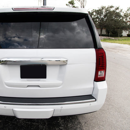 Ronnin - Se adapta a GMC Yukon XL Denali 2015-2020 con luces traseras de tubo con freno y direccionales LED integrados, par de montaje | Rojo