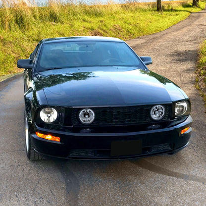 Ronnin - Se adapta a Ford Mustang GT Deluxe Premium Halo Rims Bumper Driving Fog Lights Assembly Par 2005-2009 | Cromo