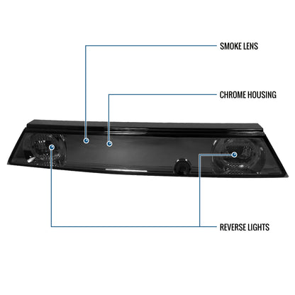 Ronnin - Fits 1989-1994 Nissan 240SX S13 Hatchback Rear Trunk Lid Center Tail Light Panel Assembly Replacement Piece | Smoke