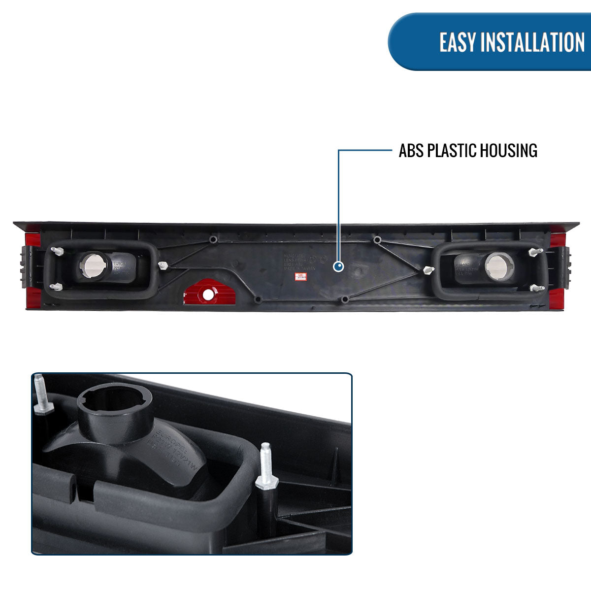 1989-1994 Nissan 240SX S13 Rear Trunk Lid Center Tail Light Panel Assembly Replacement Piece | Red