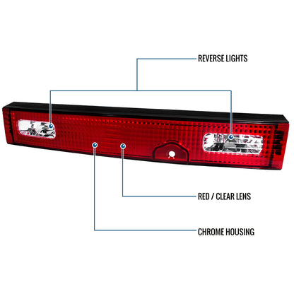 1989-1994 Nissan 240SX S13 Rear Trunk Lid Center Tail Light Panel Assembly Replacement Piece | Red
