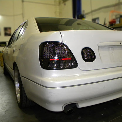 Ronnin - Compatible con Lexus GS300 GS400 GS430 1998-2005 Par de luces traseras LED para maletero | Ahumado