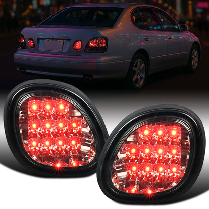 Ronnin - Compatible con Lexus GS300 GS400 GS430 1998-2005 Par de luces traseras LED para maletero | Ahumado